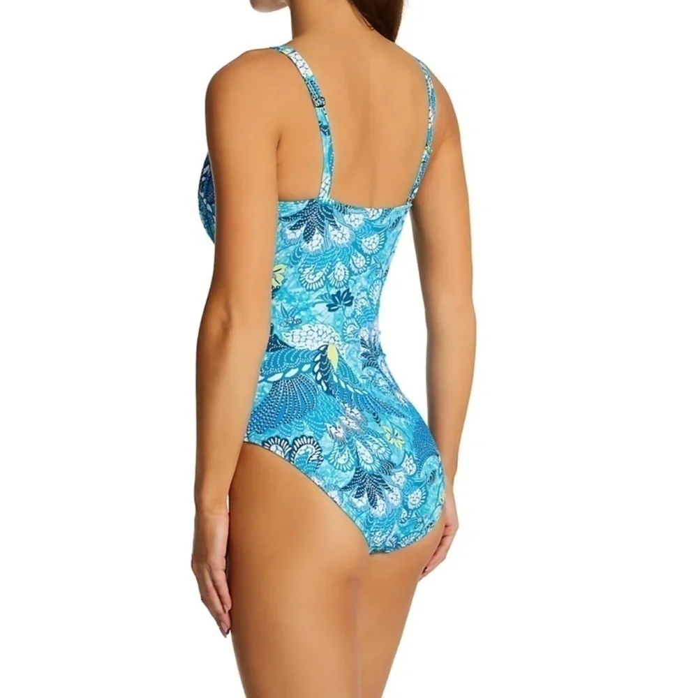 Bleu‎ Rod Beattie One Shoulder Boho Paradise Swimsuit 6